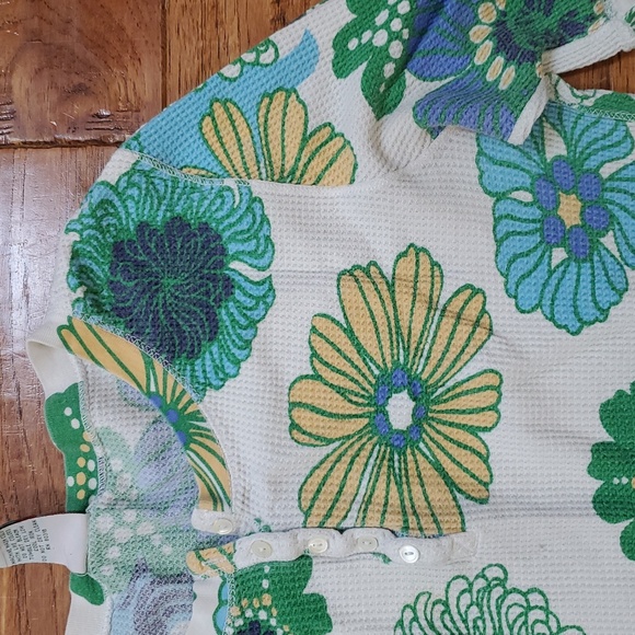 Lucky Vintage Hippie Boho Henley Thermal Shirt - Picture 2 of 7